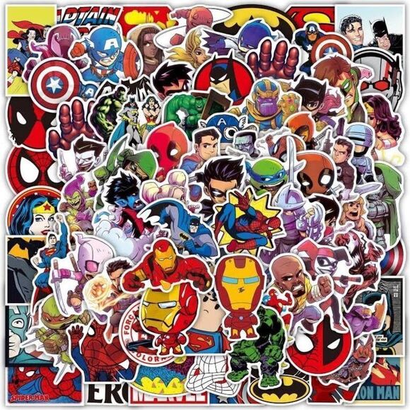 LOT of 100 Vinyl Marvel Stickers - Picture 4 of 8